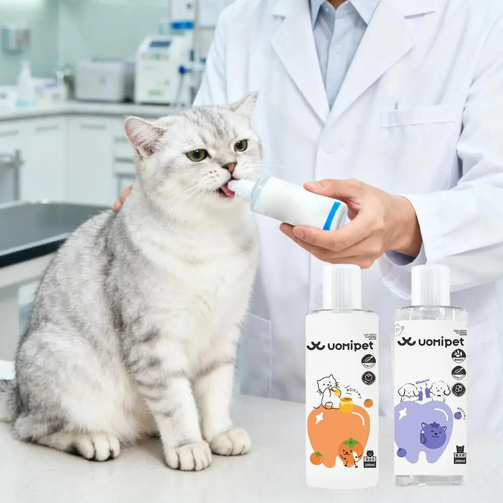 NEW Dog Cat Mouthwash 200ml Natural Oral Care Water Additive For Fresh Breath Tartar Control Effective Teeth Cleaner Deodorizer