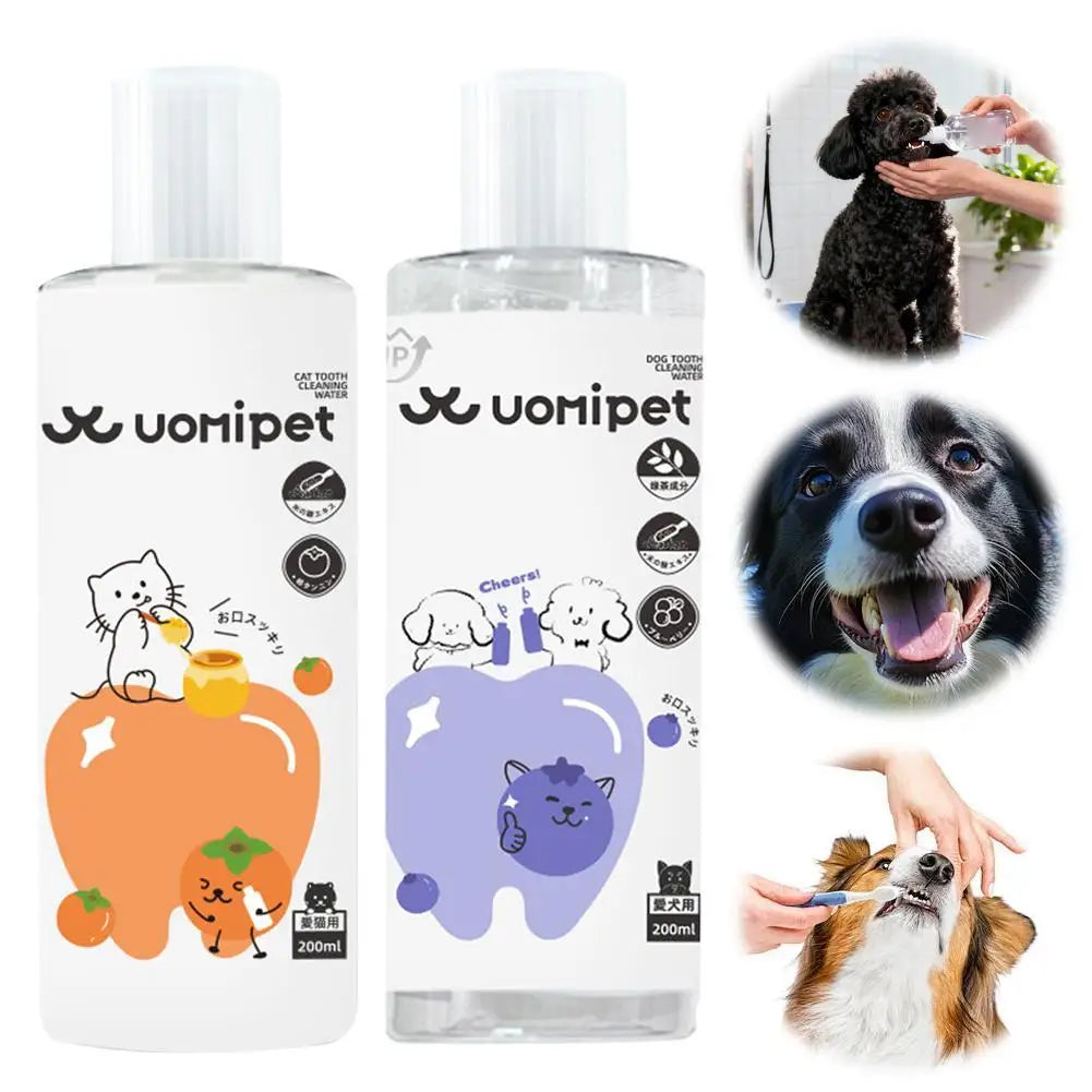 NEW Dog Cat Mouthwash 200ml Natural Oral Care Water Additive For Fresh Breath Tartar Control Effective Teeth Cleaner Deodorizer