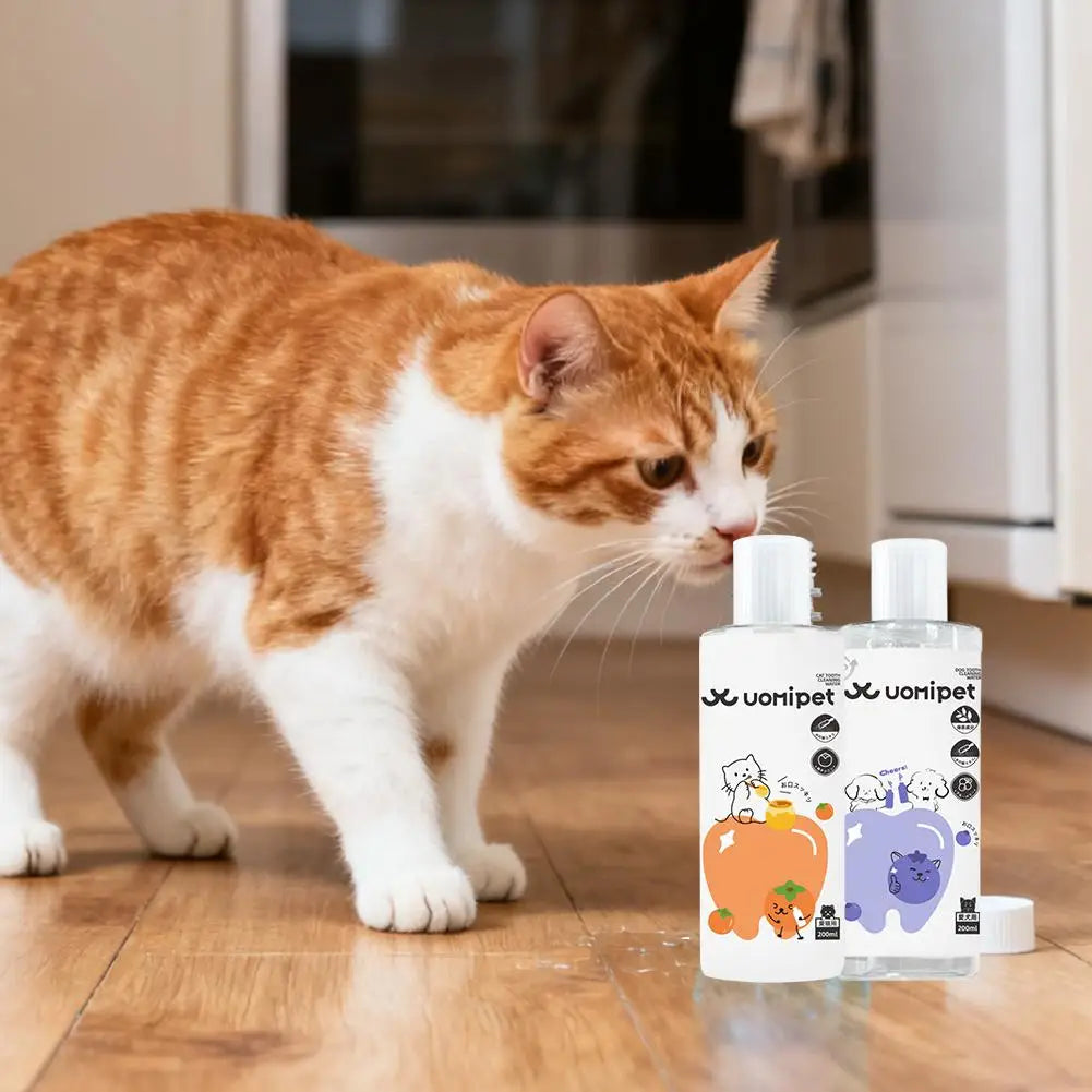 NEW Dog Cat Mouthwash 200ml Natural Oral Care Water Additive For Fresh Breath Tartar Control Effective Teeth Cleaner Deodorizer